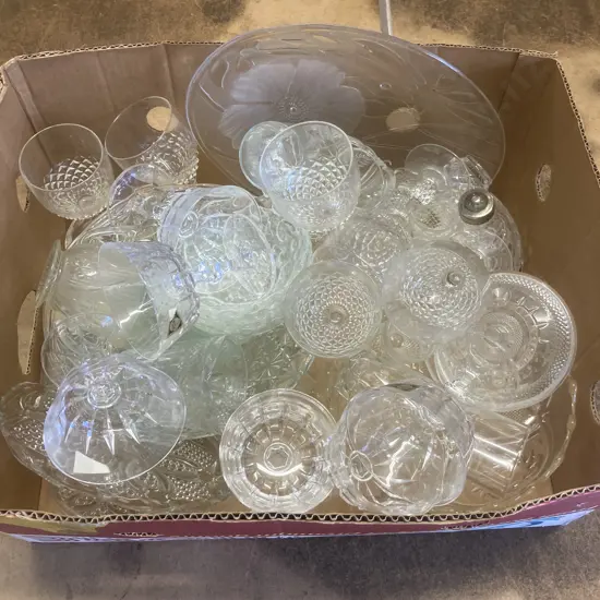 Box Lot Crystal & Glassware