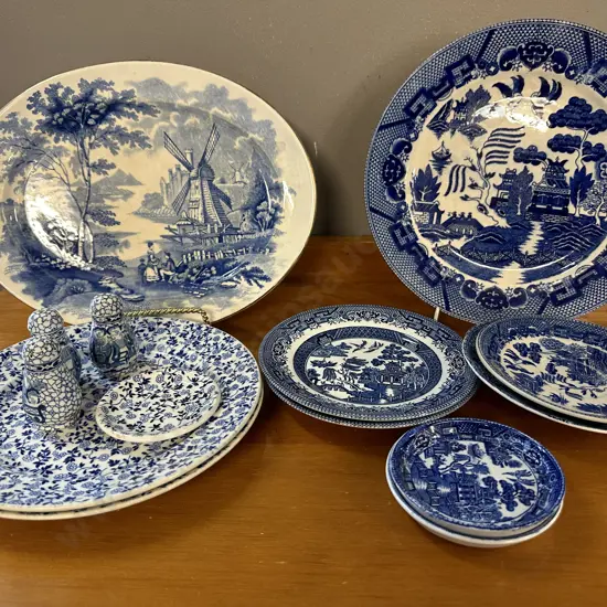 Selection Of Blue & White Dinnerware