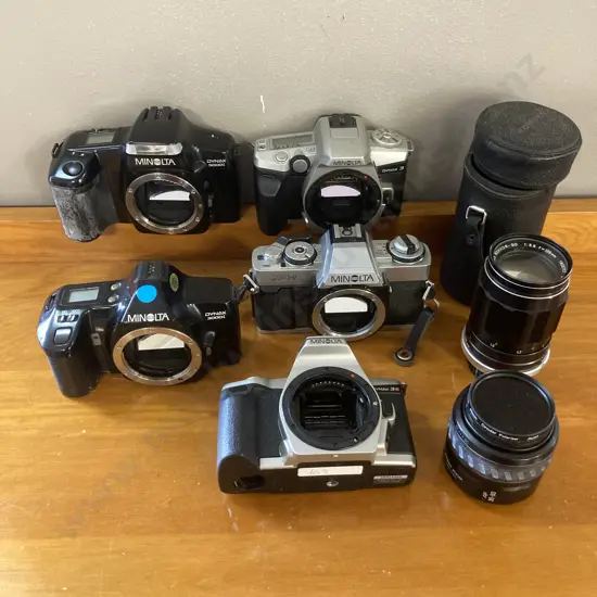 Five Minolta Camera Bodies & Two Minolta Lenses