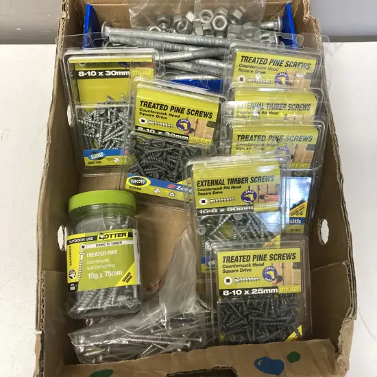 Box Lot Assorted Screws & Bolts