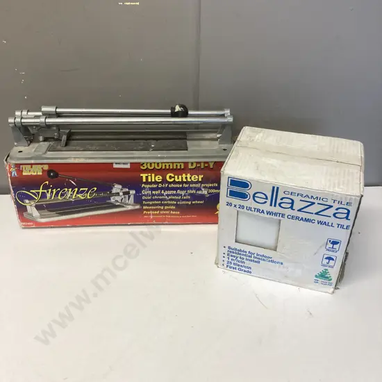 Firenze 300mm Tile Cutter With a Box 20 x 20 Ultra White Ceramic Wall Tiles