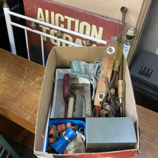 Box Lot Concreteing, Vintage Tools, Hardware Etc