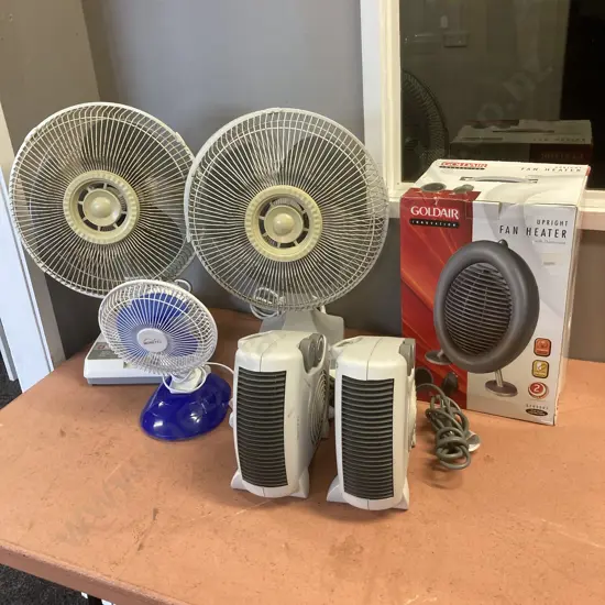 Heaters x 3 & Fans x 3