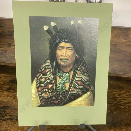 Gottfried Lindauer Print Portrait of Rangi Topeora. 33 x 25cm