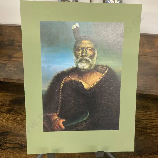 Gottfried Lindauer Print Portrait of Eru Tamaikoha Te Ariari,1903. 33 x 25cm