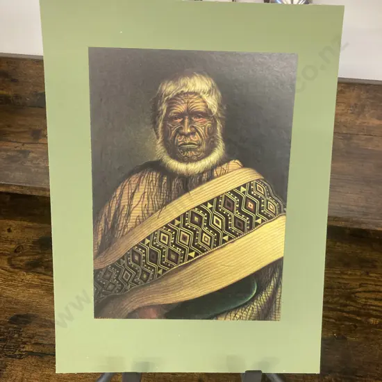 Gottfried Lindauer Print Portrait of Te Hapuku,1877. 33 x 25cm
