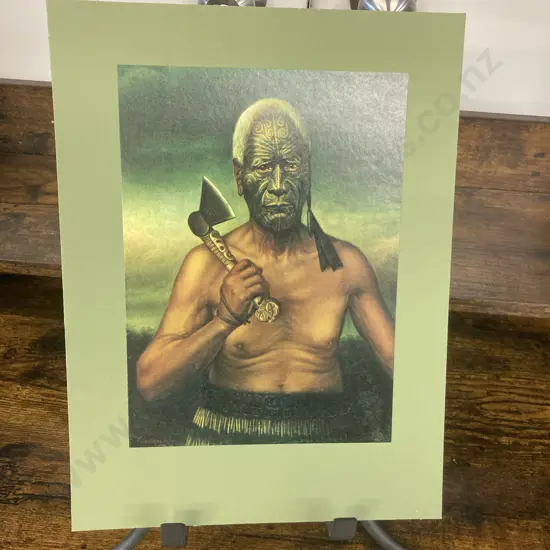 Gottfried Lindauer Print Portrait of Taraia Ngakuti Te Tumuhia,1874. 33 x 25cm