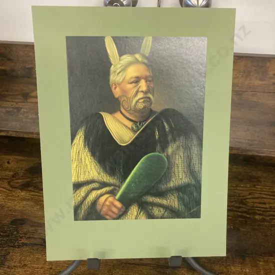 Gottfried Lindauer Print Portrait of Wahanui Reihana Te Huatare 1882. 33 x 25cm