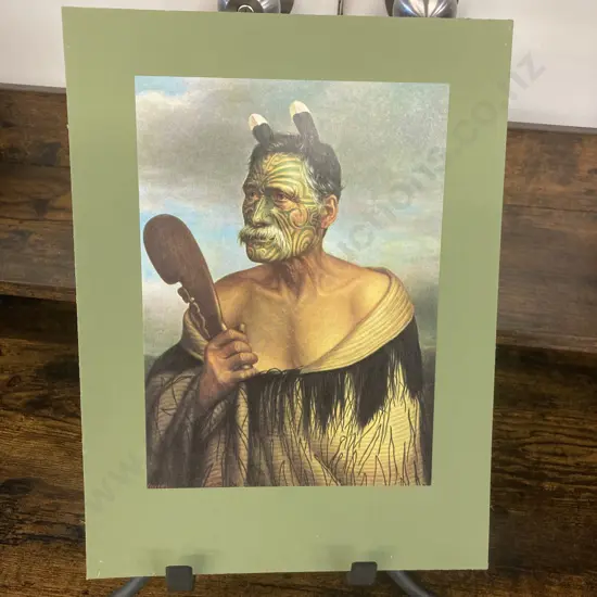 Gottfried Lindauer Print Portrait of Kewene Te Haho,1902. 33 x 25cm