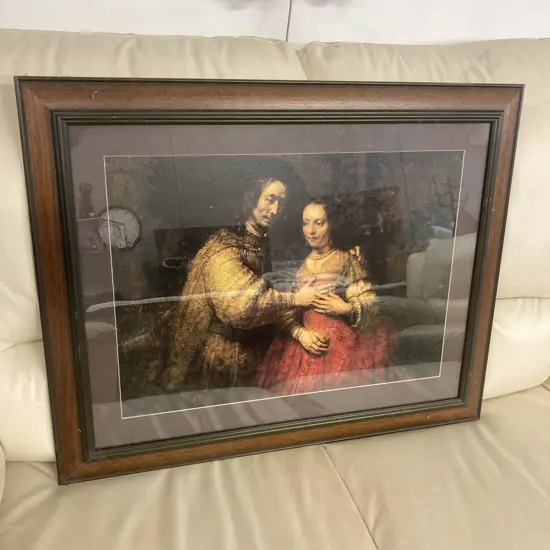 Rembrandt's 'The Jewish Bride' Framed Glazed Print. 62 x 78cm
