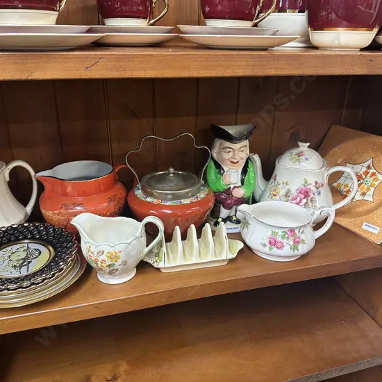 Selection Of China Items Including Clarice Cliff, Pedestal Cake Plate Etc