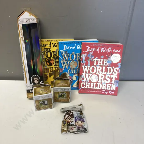 David Walliams The Worlds Worst Children With 2 &3, Harry Potter Severus Snape Wand, 2 Micro Magical & Pencil Topper
