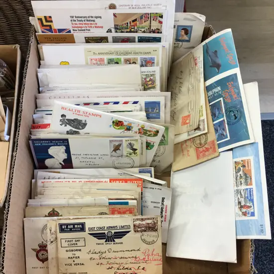 Collection of Vintage Stamps Including NZ Post First Day Covers, Health Stamps Etc