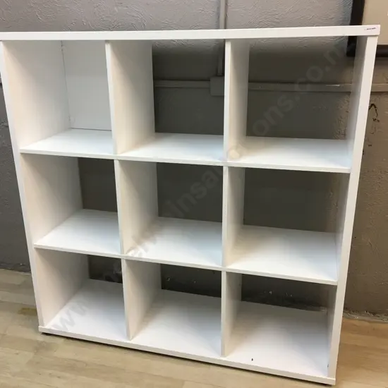 White Nine Cubed Shelf Unit H121,W120,D40cm.
