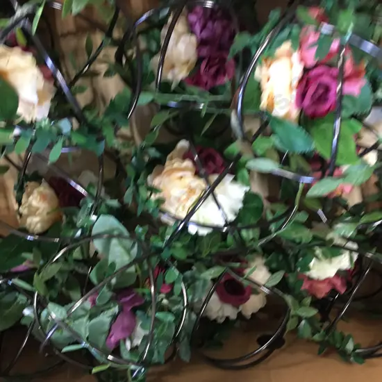 Box Lot Black Wire Floral Table Decorations