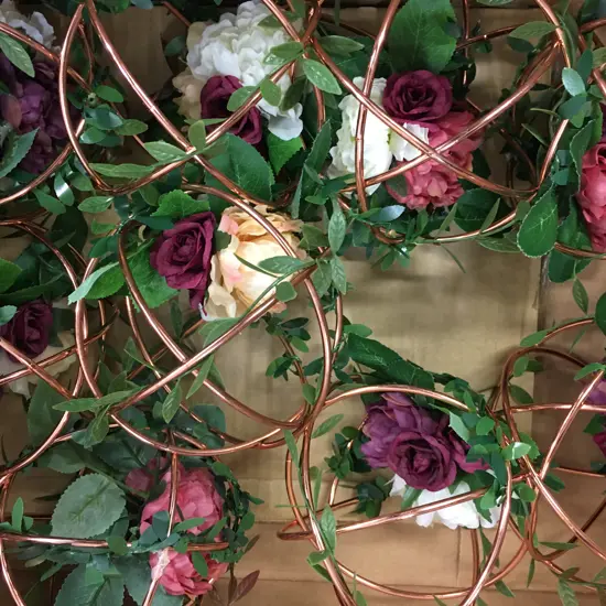 Box Lot Bronze Wire Floral Table Decorations