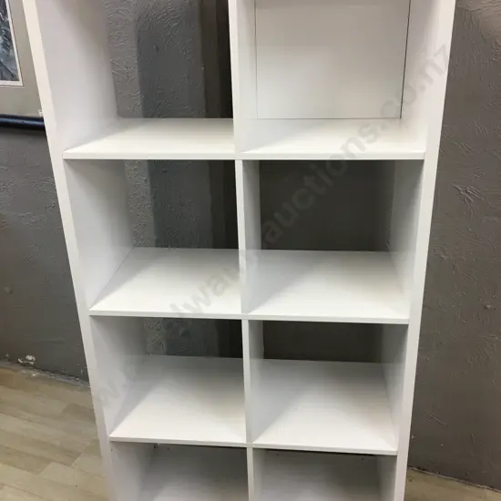 White Eight Cubed Shelving Unit H160,W81,D40cm.