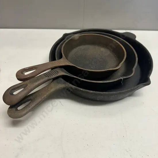 Benjamin Medwin 6.5" Cast Iron Skillet With Beaufort And Unbranded Skillets