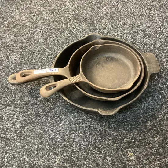 Vintage Benjamin Medwin Cast Iron Pans 6.5", 8" With 24" Pan