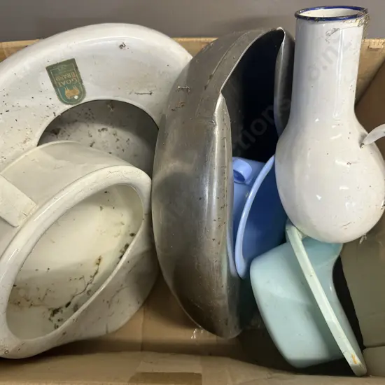 Selection Of Vintage Bed Pans  Unable to sell Donated