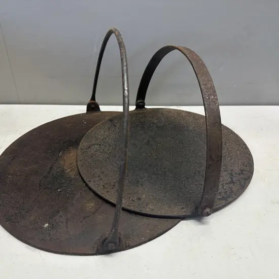 Vintage Cast Iron Griddles x2 28cm & 32cm.