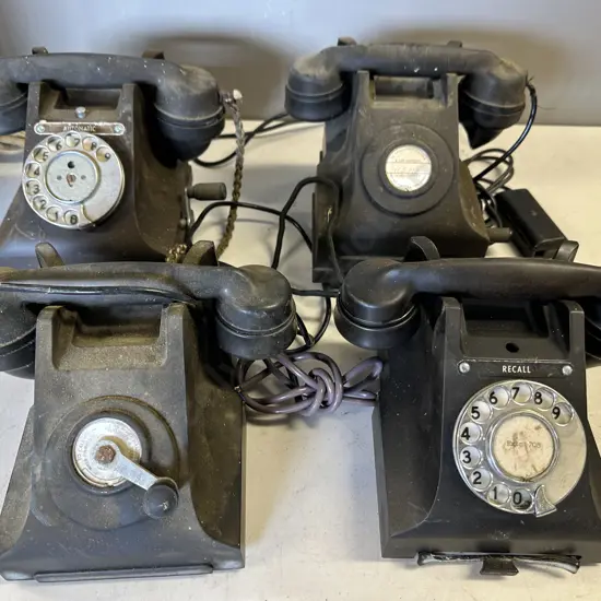 Assorted Vintage Black Phones