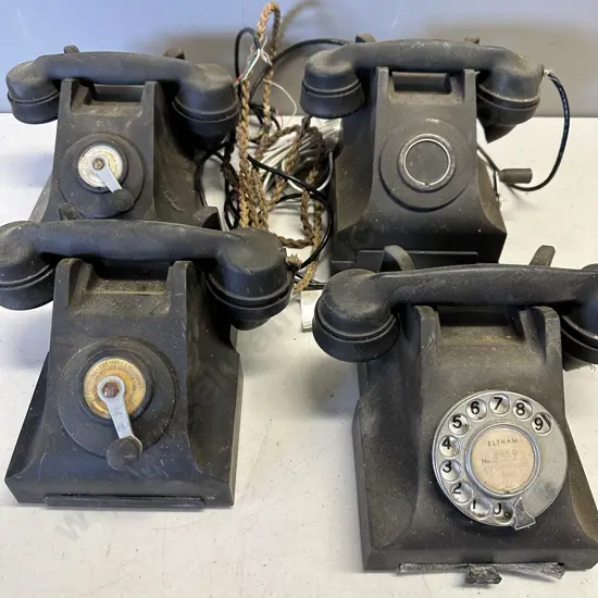 Assorted Vintage Black Phones