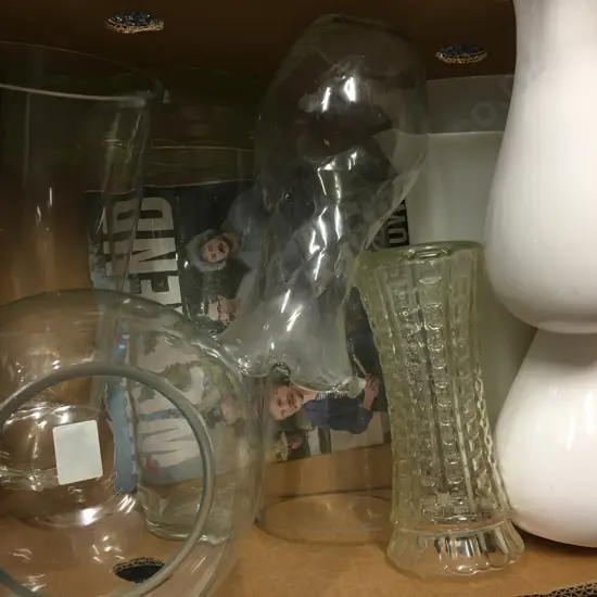 Box  Of Assorted Vases Including Glass Etc