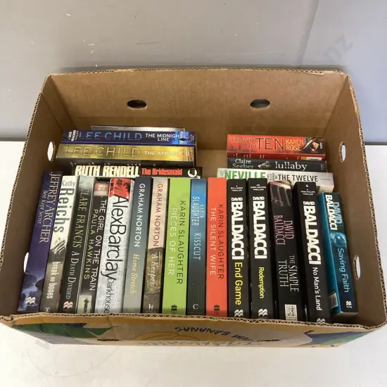 Box Lot Books - Baldacci, Slaughter, Child Etc