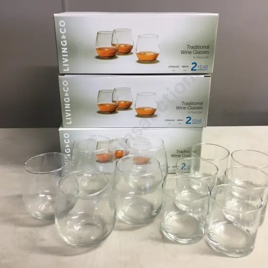 Assorted Glasses Including Living & Co Etc