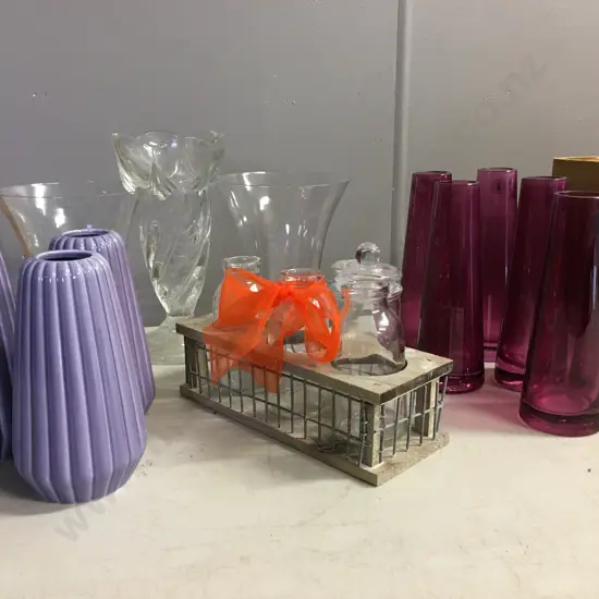 Assorted Vases Including Glass