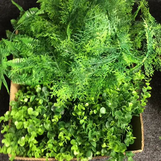 Box Lot Faux Ferns & Plants