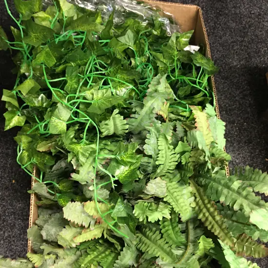 Box Lot Faux Ferns & Plants