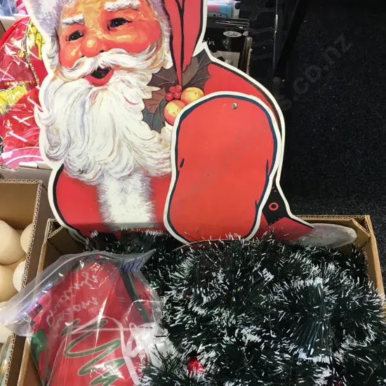 Box Lot Christmas Garlands, Santa Etc