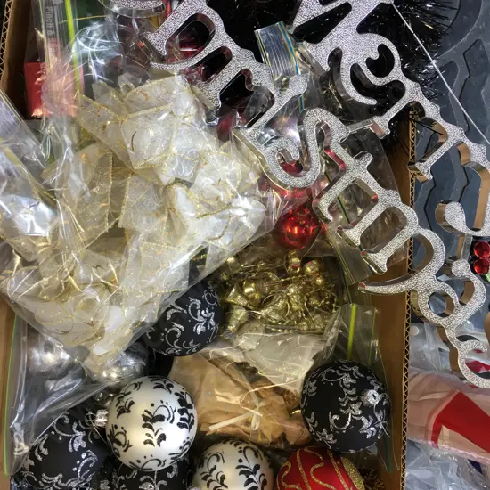 Box Lot Christmas Decorations