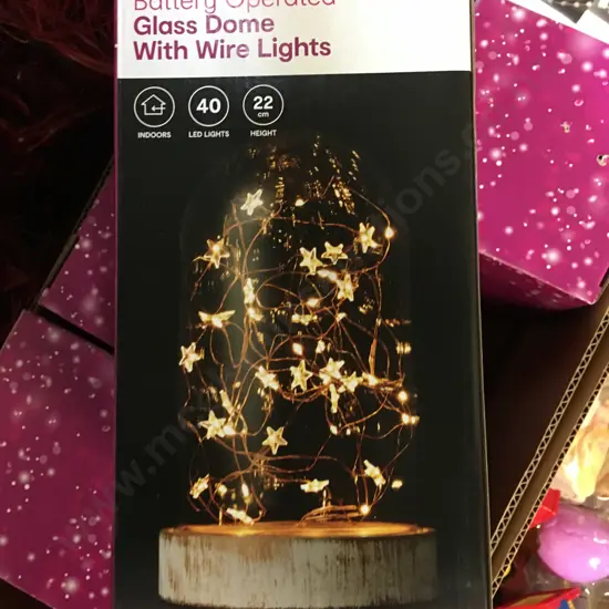 Box Lot of 6 x Anko Battery Operated Glass Domes With Wire Lights