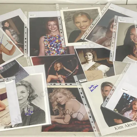 Lot of 14 Autographed Photos of Actresses With COAs
