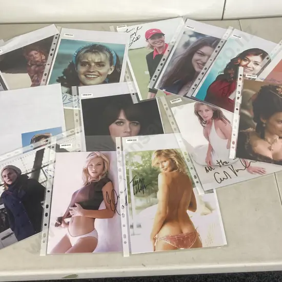 Lot of 14 Autographed Photos of Actresses With COAs