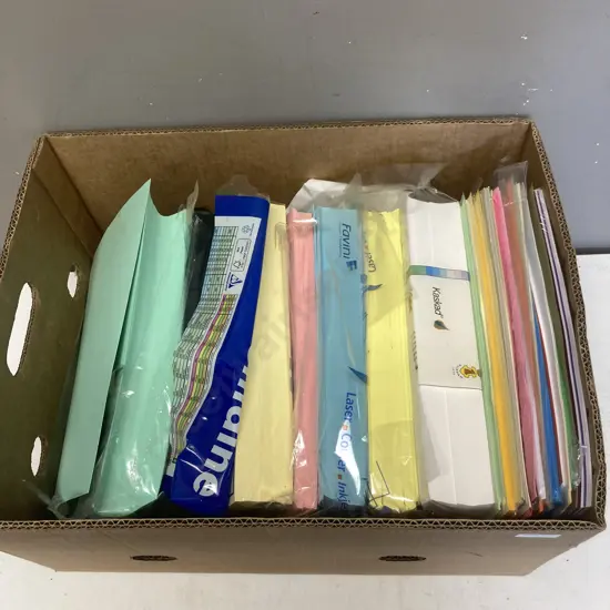 Box lot Assorted Coloured Paper