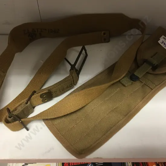 Assorted  British Army 37 Pattern Items - Webbing Brace Adaptor M.E.Co Dated 1940 & ZL&T 1942 Strap