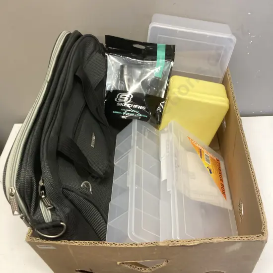 Lanza Laptop Bag, Plastic Storage Boxes Etc