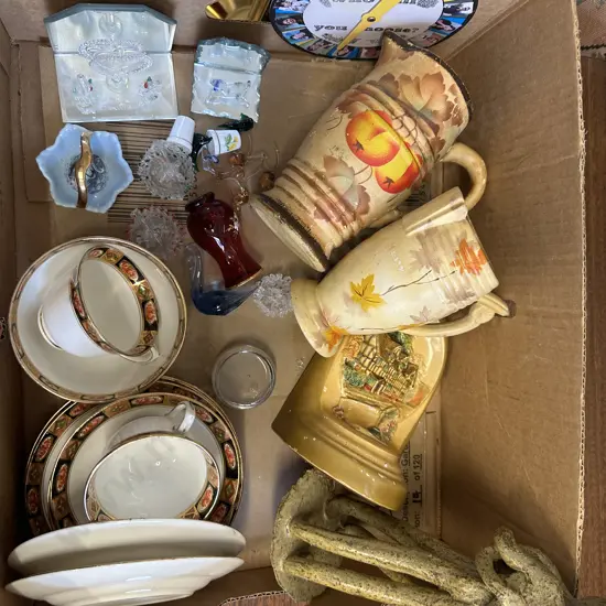 Box Of Assorted China Items