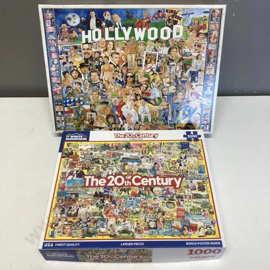 White Mountain The 20th Century 1000 Pce & Crown & Andrews Holdson Hollywood 1000 Pce Jigsaw Puzzles