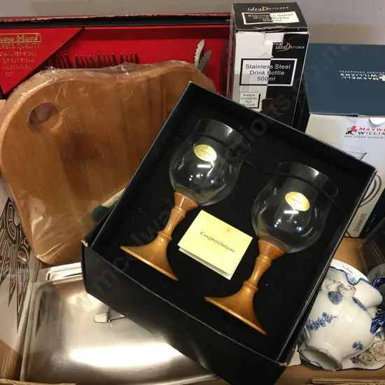 12 Piece Steak Knife Set, Cheese Board, Goblets Etc