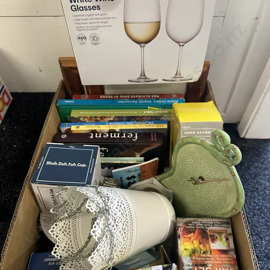 Recipe Books, Glasses, Kitchenware Etc