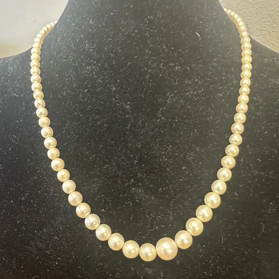 Vintage Pearl Necklace With Clasp Stamped Made In England