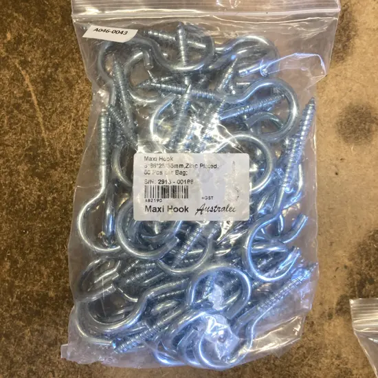 Maxi Hook 6*88*25*35mm, Zinc Plated - Bag of 50