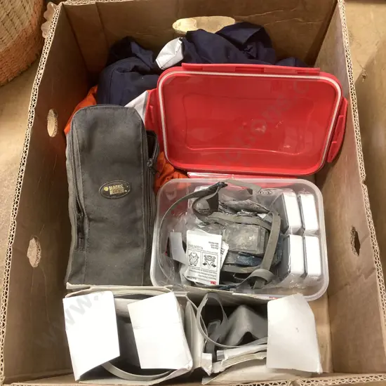 Box lot Respirators, B&D Crosshair Laser Level Etc