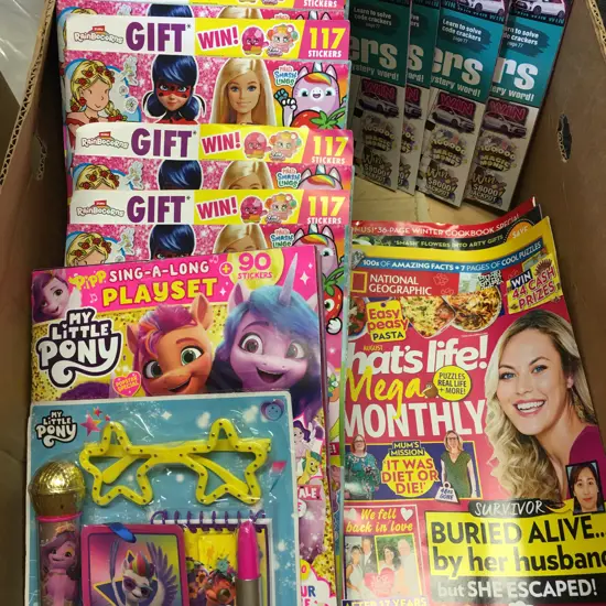 Box Assorted Magazines, Puzzle Books & Gift Sets