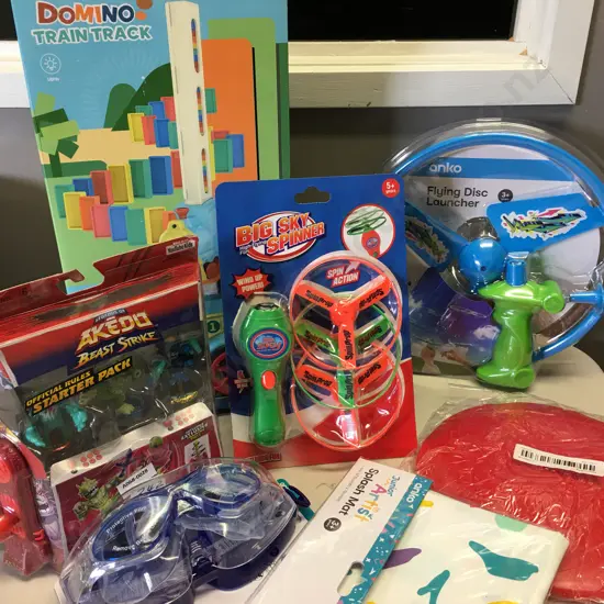 Box Lot Assorted Childrens Toys, Etc